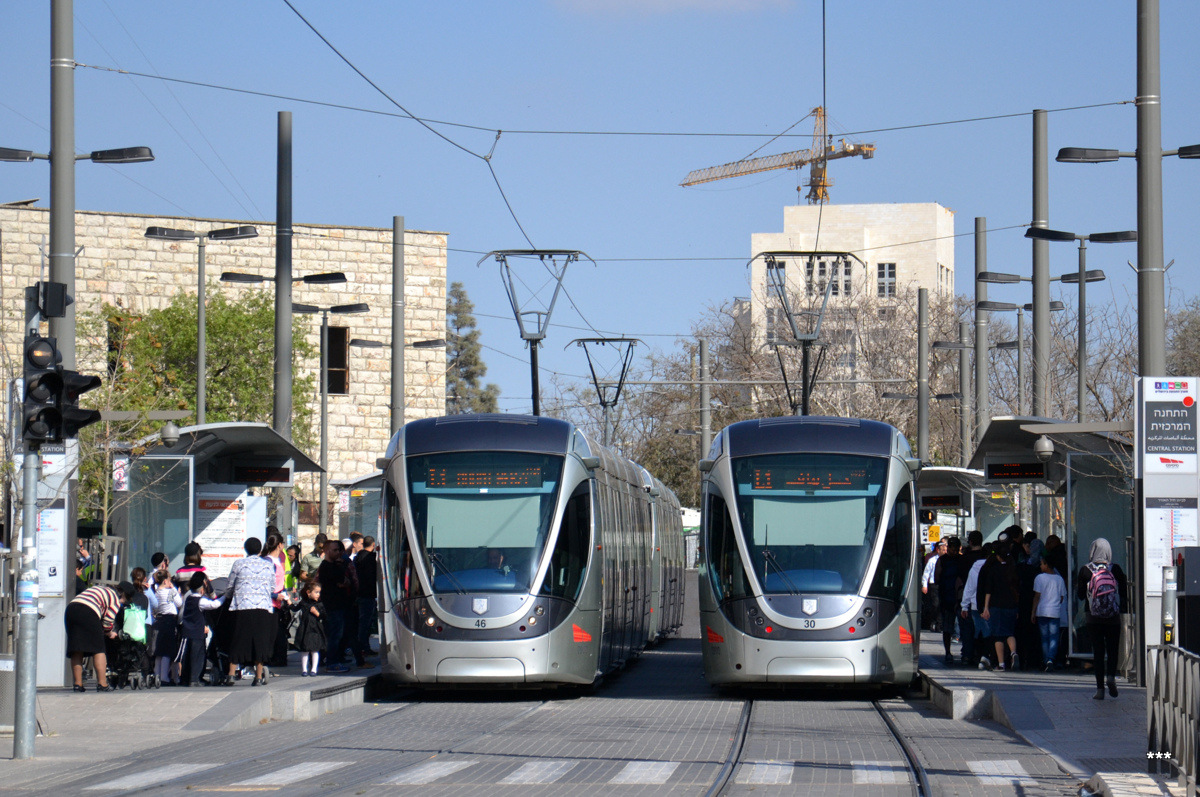 Jérusalem, Alstom Citadis 302 N°. 46; Jérusalem, Alstom Citadis 302 N°. 30