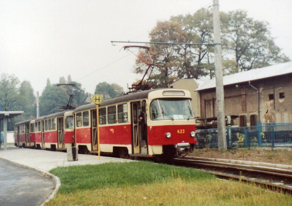 Хемниц, Tatra T3D № 423; Хемниц — Старые фотографии