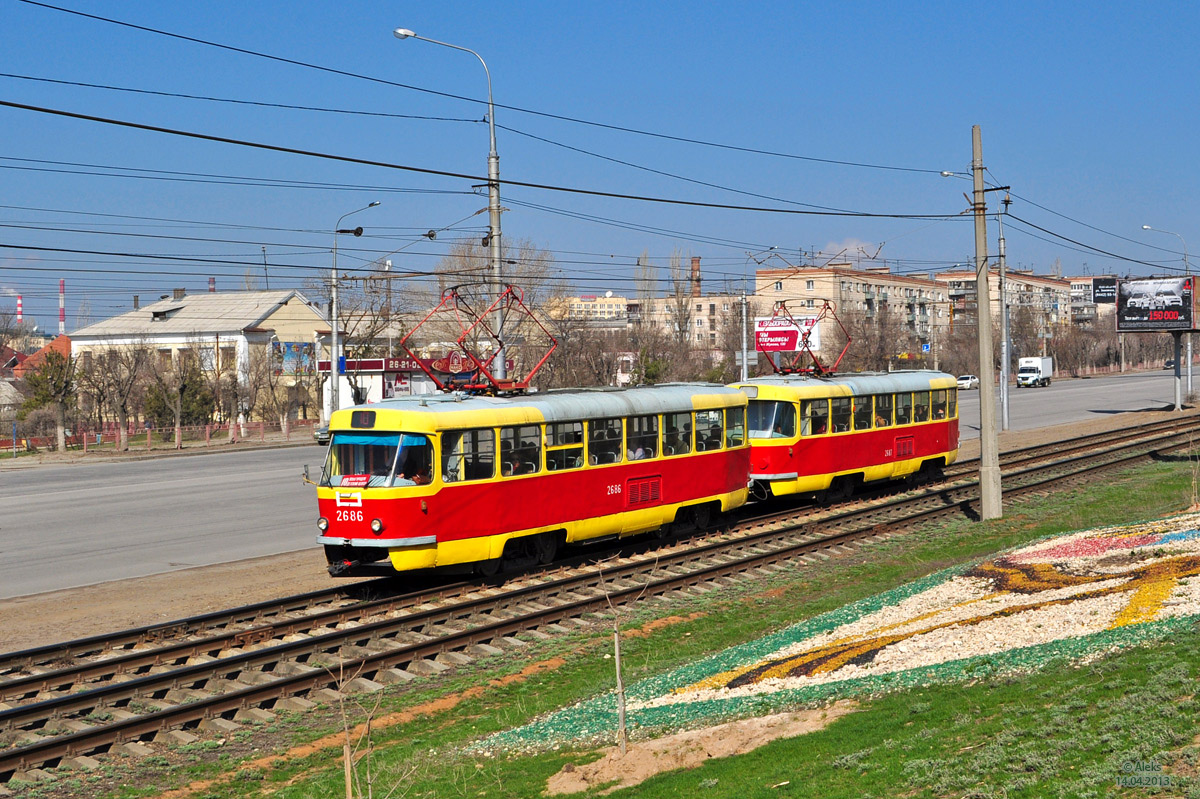Volgograd, Tatra T3SU (2-door) Nr 2686; Volgograd, Tatra T3SU (2-door) Nr 2687