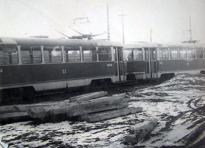 Kramatorska, Tatra T3SU (2-door) № 23; Kramatorska, Tatra T3SU (2-door) № 22; Kramatorska — Historical photos