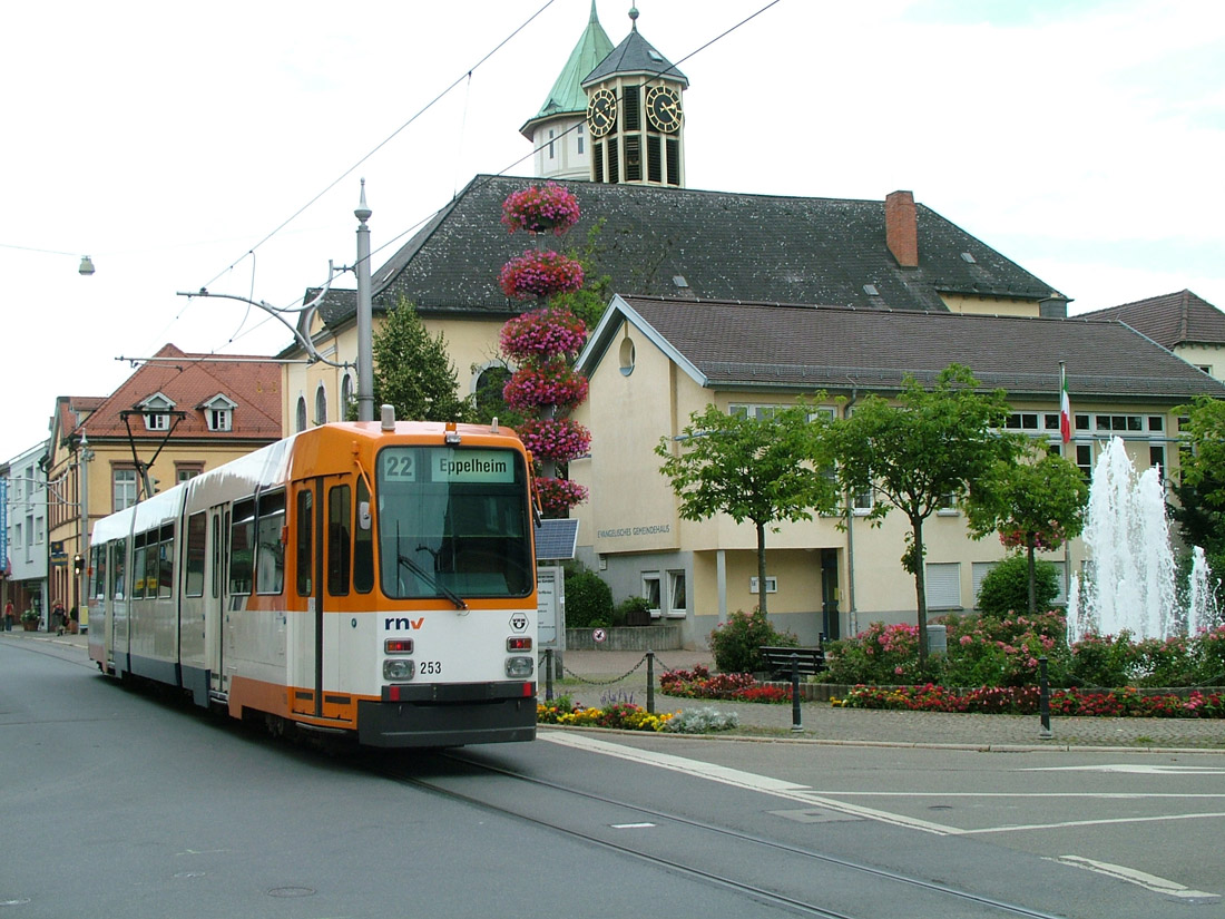 Rhein-Neckar, Duewag M8C Nr 253; Rhein-Neckar — Tramway Lines: Straßenbahn-Gegenverkehr Segments