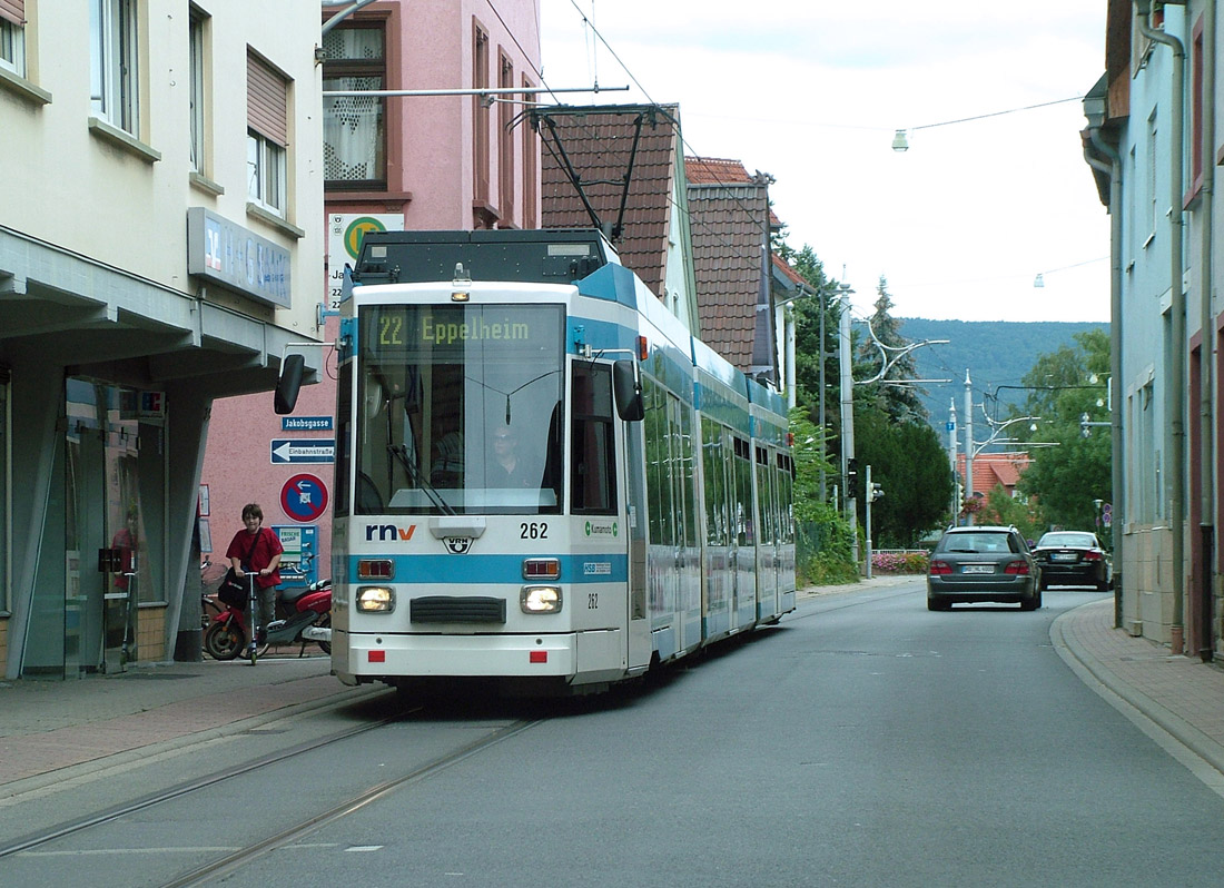 Rhein-Neckar, Duewag MGT6D # 262; Rhein-Neckar — Tramway Lines: Straßenbahn-Gegenverkehr Segments