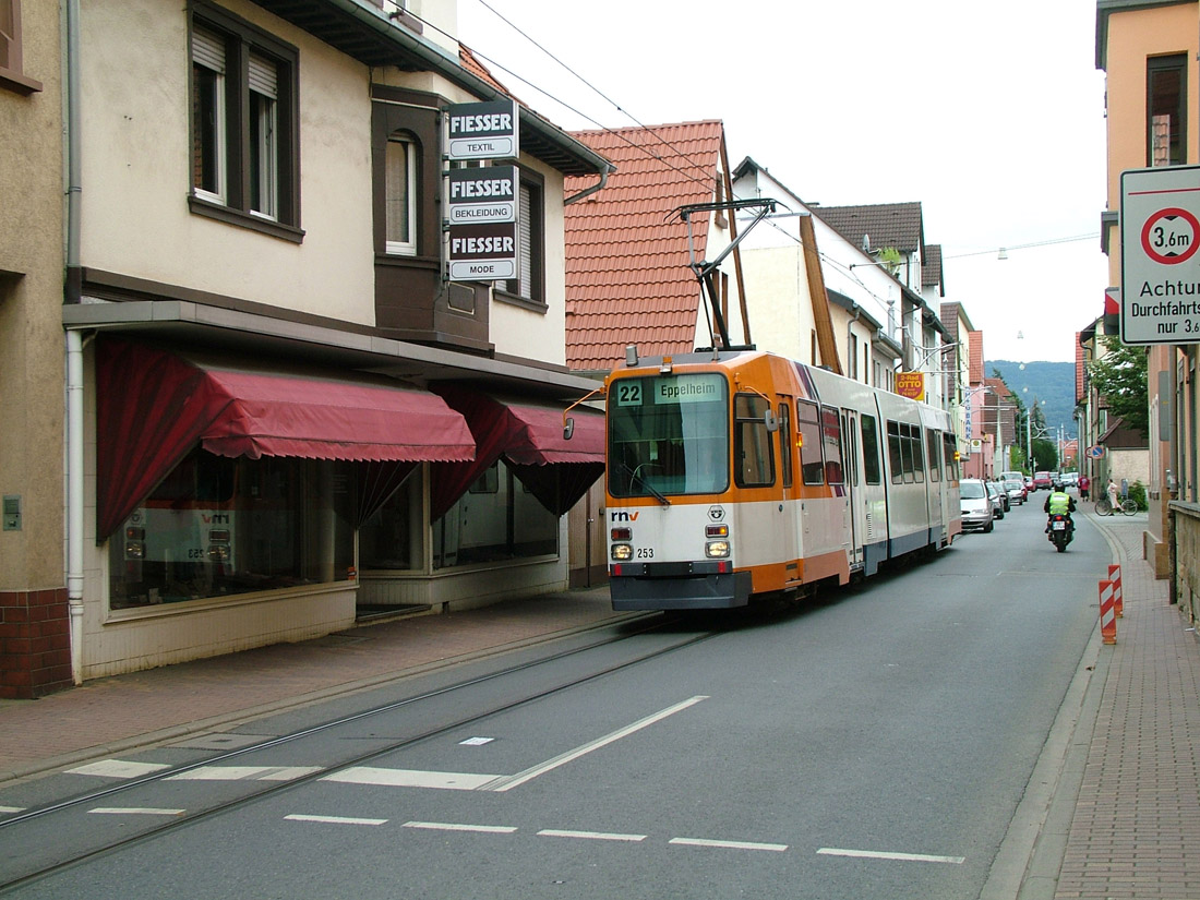 Rhein-Neckar, Duewag M8C № 253; Rhein-Neckar — Tramway Lines: Straßenbahn-Gegenverkehr Segments
