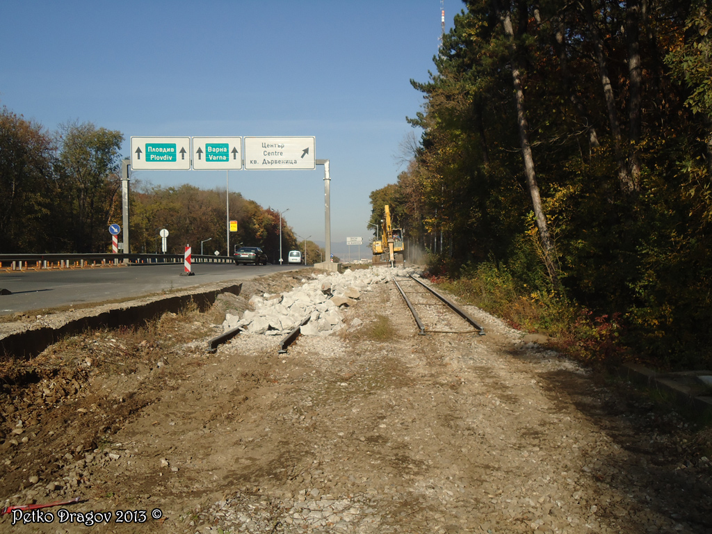 Sofia — Destruction and abandoned rails; Sofia — Temporary route to station “TV tower” — 06.2012 — 10.2013