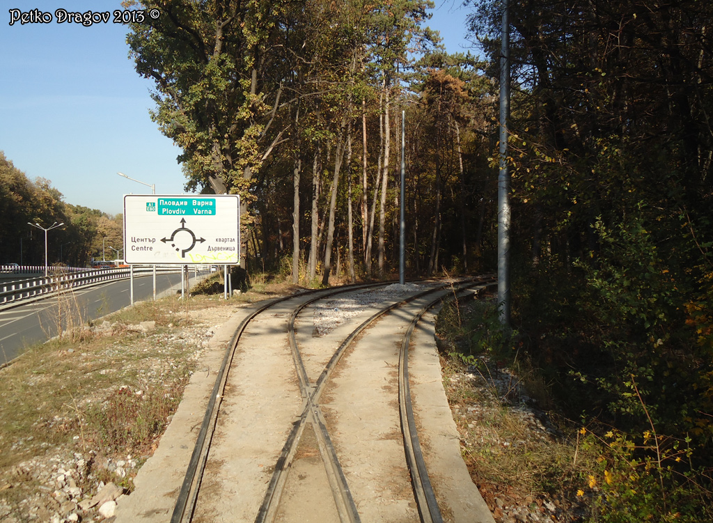 Sofia — Destruction and abandoned rails; Sofia — Temporary route to station “TV tower” — 06.2012 — 10.2013