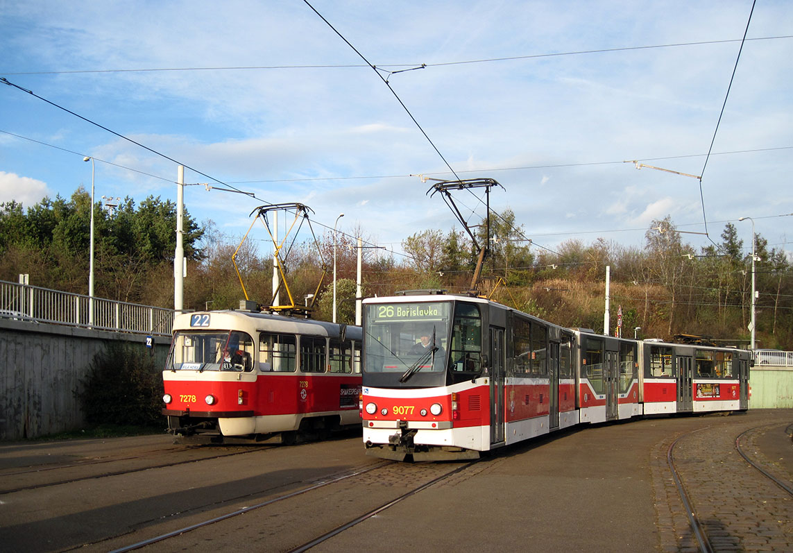 Прага, Tatra KT8D5R.N2P № 9077; Прага — Конечные пункты