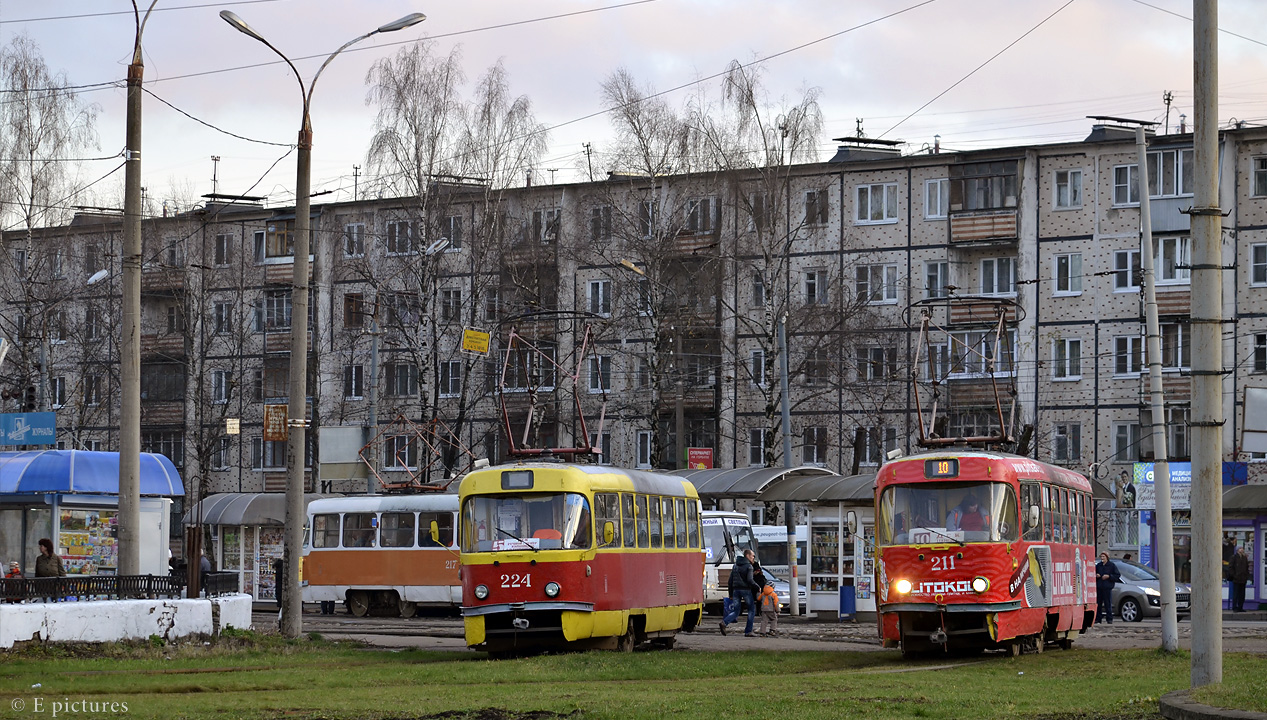 Тверь, Tatra T3SU № 211; Тверь, Tatra T3SU № 224; Тверь — Трамвайные конечные станции и кольца
