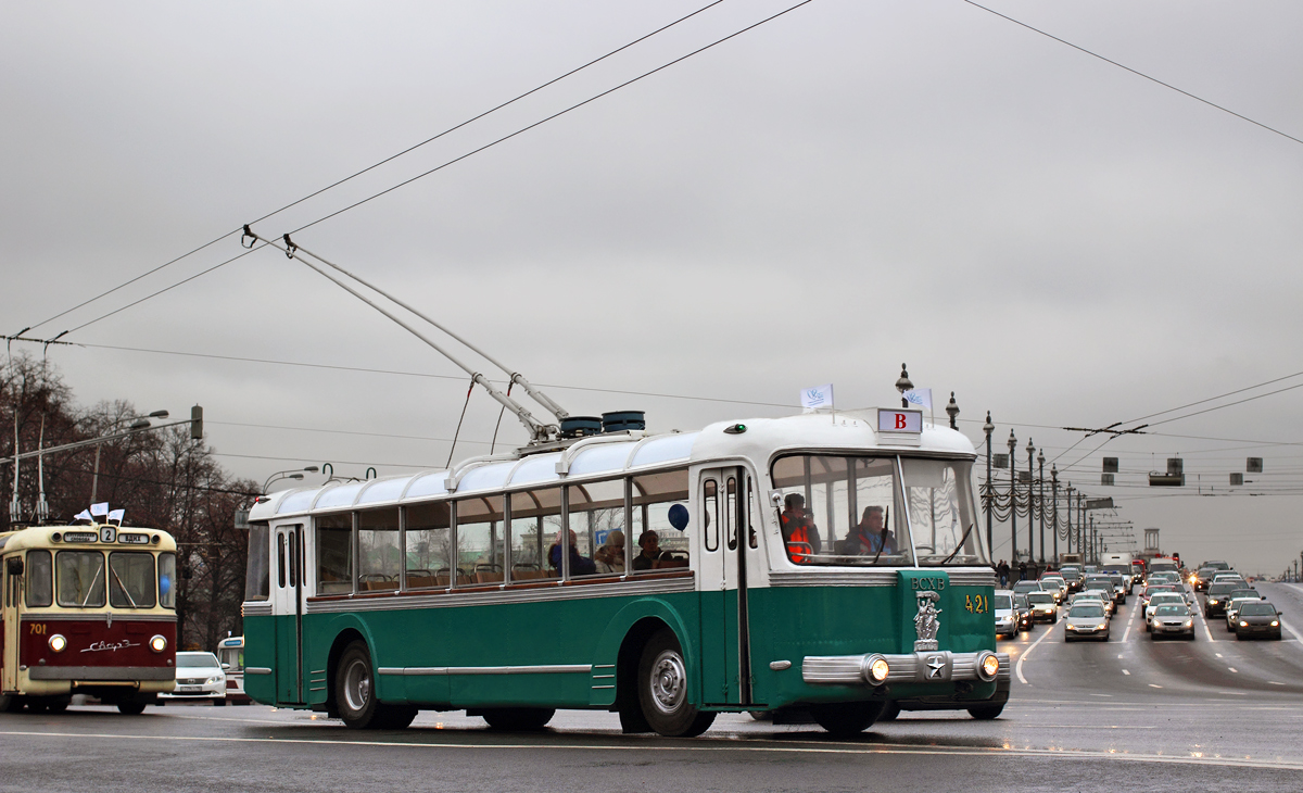 Moskva, SVARZ TBES № 421; Moskva — Parade to 80 years of Moscow trolleybus on November 16, 2013