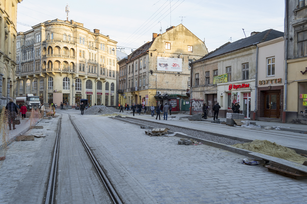 Lemberg — Tracks reconstruction: Gorodotska str. lower and ring [16.05-26.12.2013]