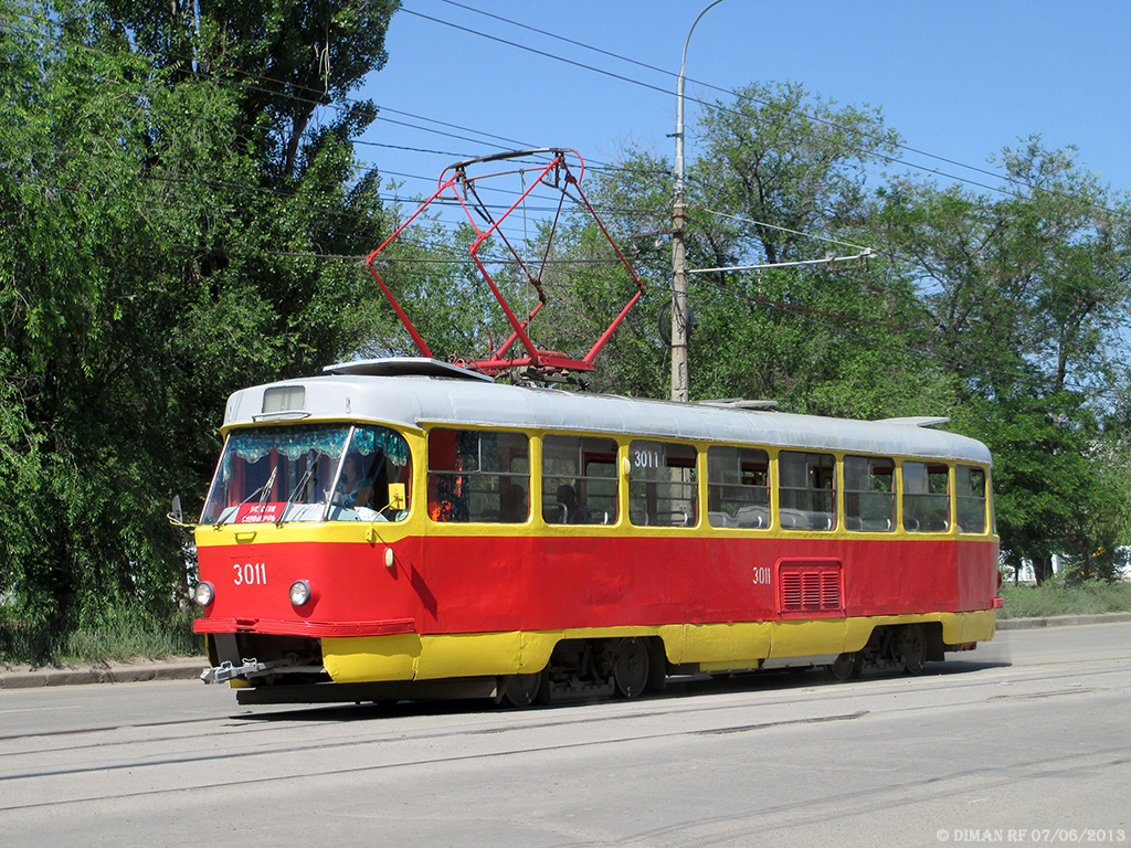 Волгоград, Tatra T3SU (двухдверная) № 3011