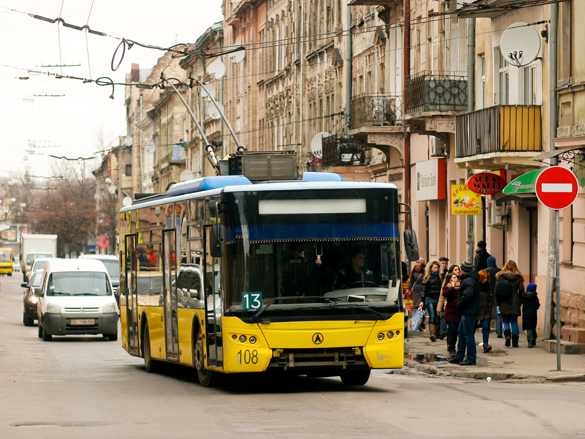 Львов, ЛАЗ E183D1 № 108