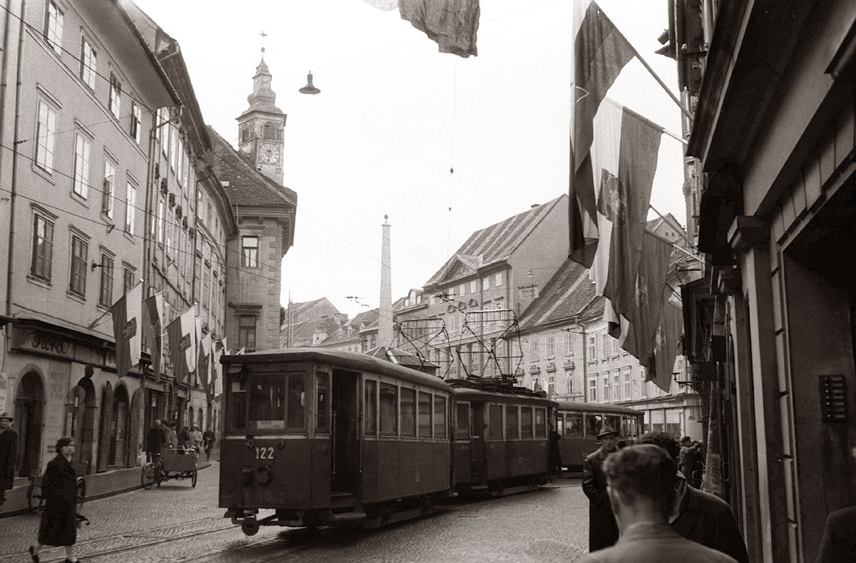 Любляна, Двухосный прицепной ECŽ № 122; Любляна — Старые фотографии