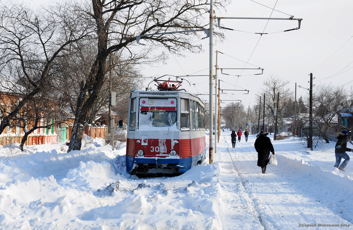 Таганрог, 71-605 (КТМ-5М3) № 309; Таганрог — 29.01.2014 Снегопад и его последствия.