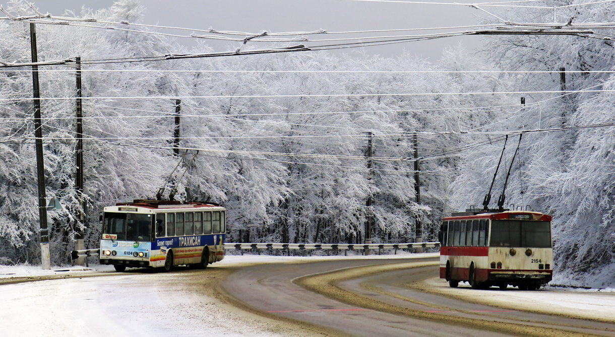Крымский троллейбус, Škoda 14Tr89/6 № 6104; Крымский троллейбус, Škoda 14Tr11/6 № 2154