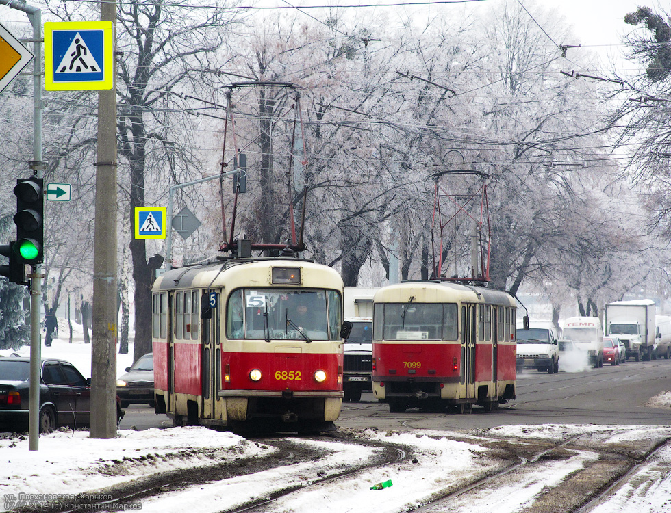 Харків, Tatra T3 № 6852; Харків, Tatra T3SUCS № 7099