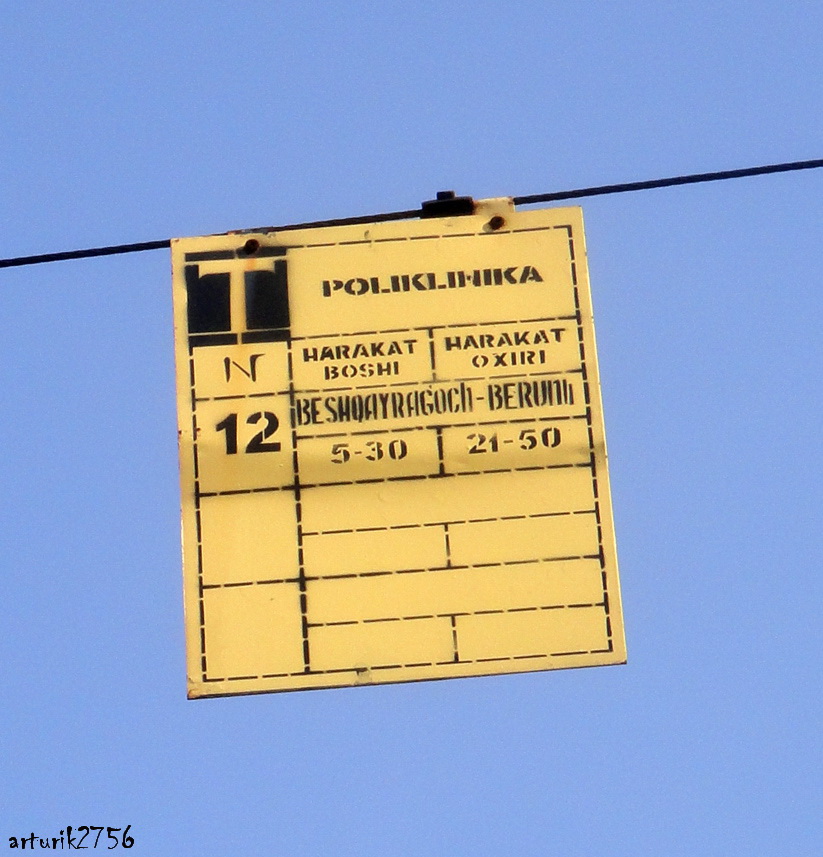 Taškent — Route boards & station signs