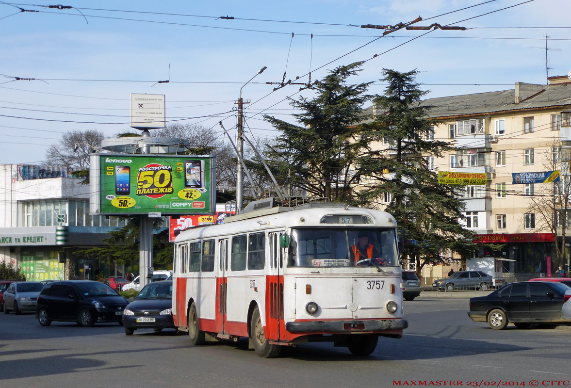 Крымский троллейбус, Škoda 9TrH27 № 3757