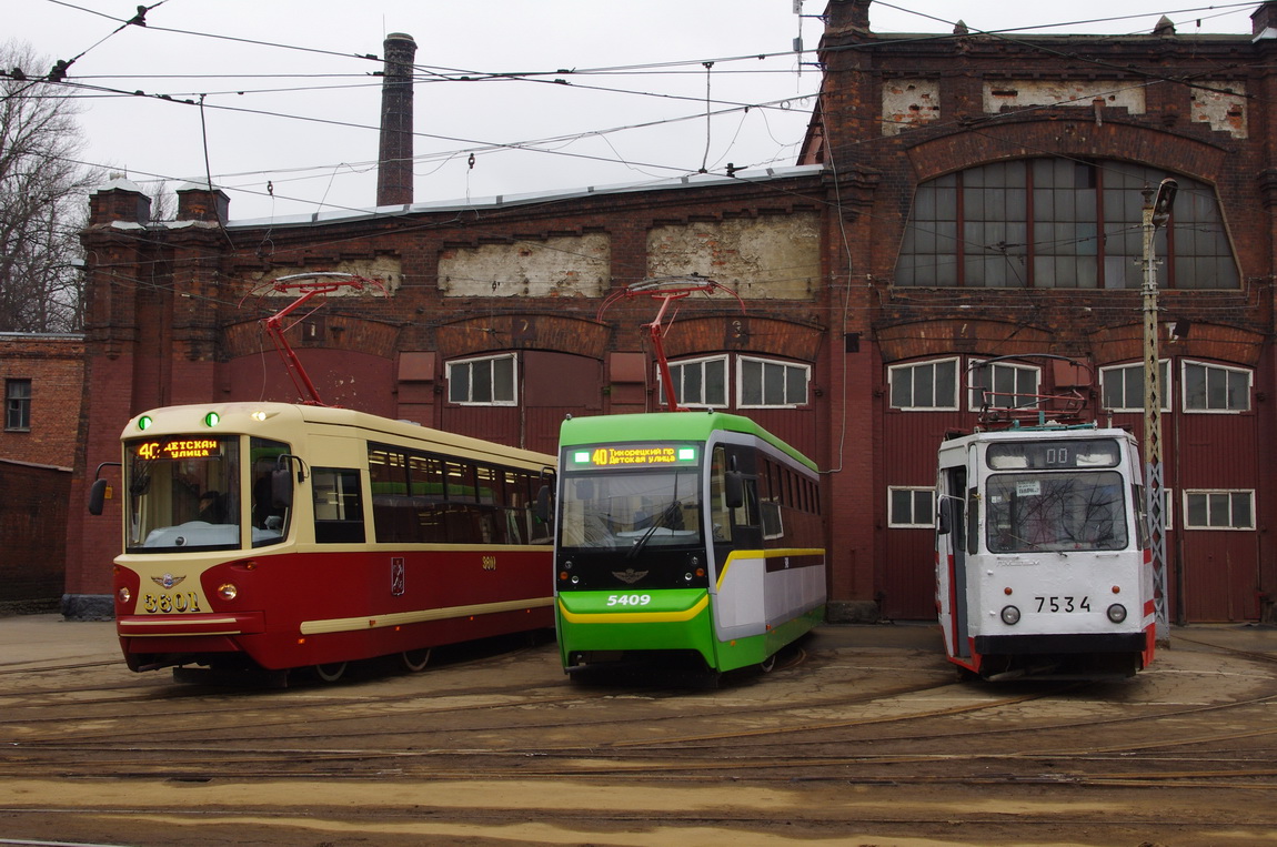 Санкт-Петербург, ЛМ-68М2 (мод. СПб ГЭТ) № 3601; Санкт-Петербург, ЛМ-68М2 (мод. СПб ГЭТ) № 5409; Санкт-Петербург, ЛМ-68М № 7534