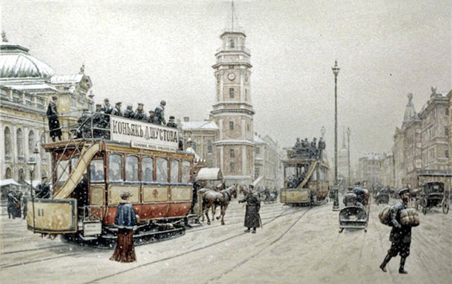 Санкт-Петербург — Исторические фотографии вагонов конного трамвая; Санкт-Петербург — Исторические фотографии трамвайной инфраструктуры