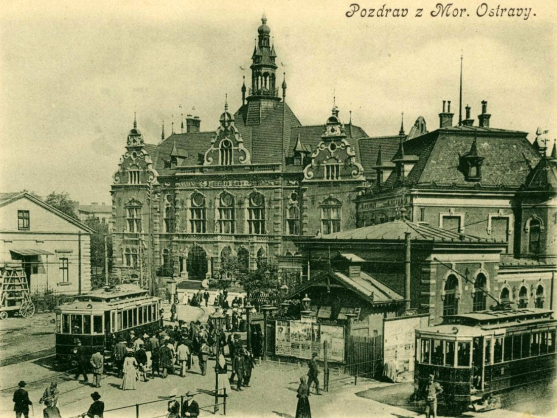 Ostrava, Sanok 2-axle motor car č. 10; Ostrava, Sanok 2-axle motor car č. 14; Ostrava — Old photos