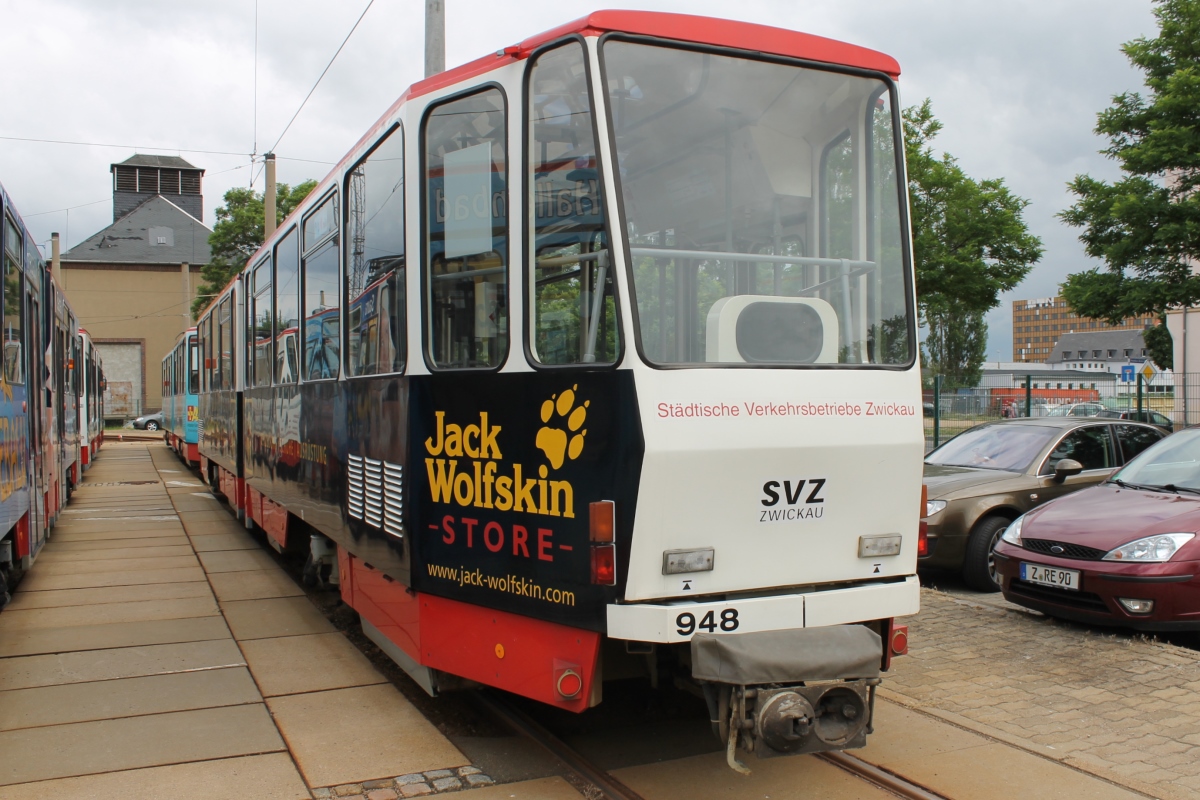Zwickau, Tatra KT4DMC № 948; Zwickau — Anniversary: 120 years of tramways in Zwickau (14.06.2014) • Jubiläum: 120 Jahre Straßenbahn Zwickau (14.06.2014)