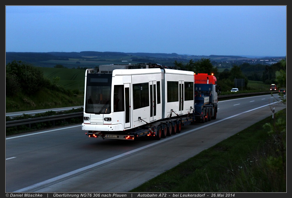 Плауэн, Bombardier NGT6 PSB № 306; Баутцен — Перевозки трамвайных вагонов
