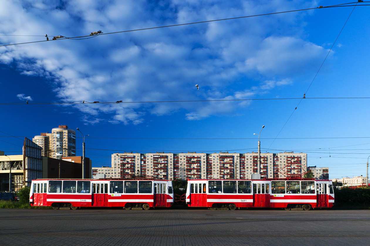 Санкт-Петербург, ЛМ-68М № 5681; Санкт-Петербург, ЛМ-68М № 5448; Санкт-Петербург — Заказная поездка на СМЕ ЛМ-68М 5681+5448 в Стрельну и Купчино