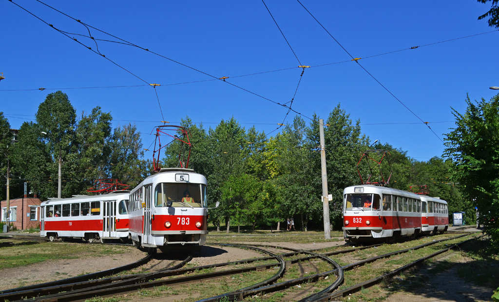 Samara, Tatra T3SU (2-door) č. 783; Samara, Tatra T3SU č. 832; Samara — Terminus stations and loops (tramway)