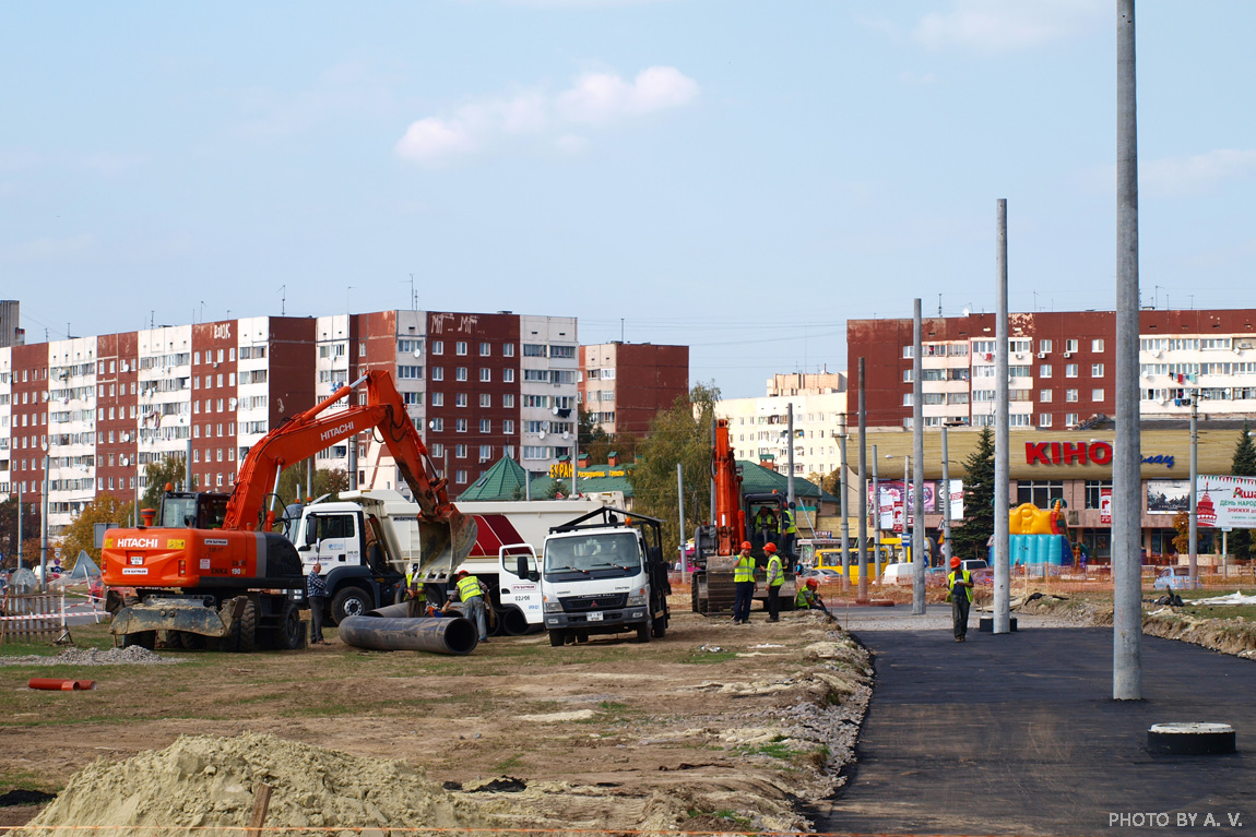 Lviv — Building of tram line to Sykhiv neigborhood