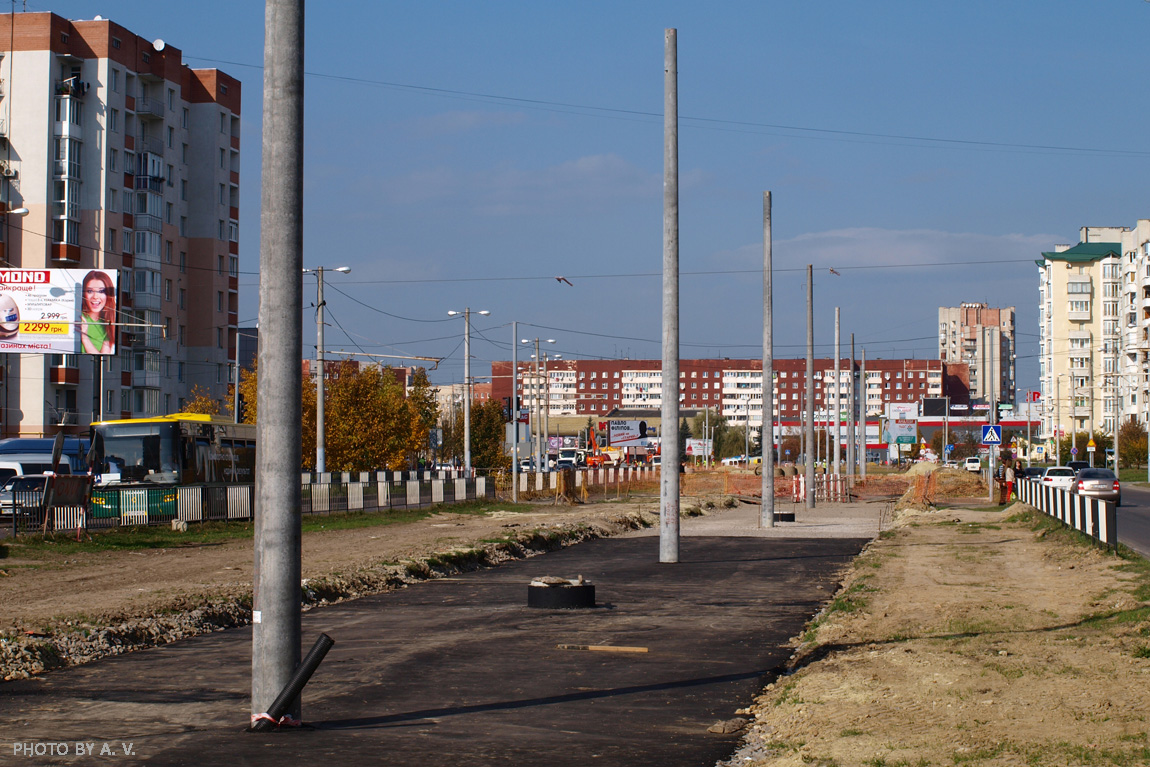 Léopol — Building of tram line to Sykhiv neigborhood