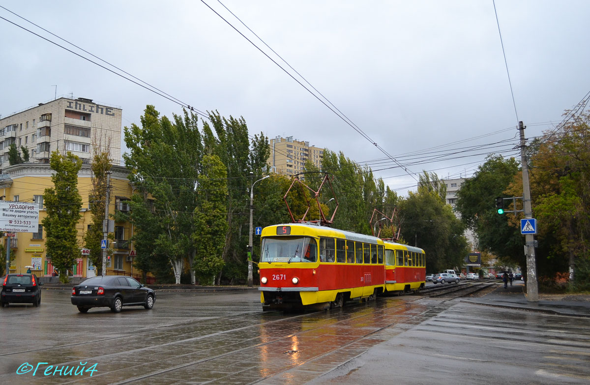 Волгоград, Tatra T3SU (двухдверная) № 2671; Волгоград, Tatra T3SU (двухдверная) № 2639