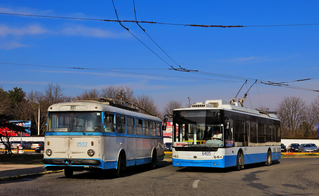 Крымский троллейбус, Škoda 9Tr19 № 1502; Крымский троллейбус, Богдан Т70115 № 6405