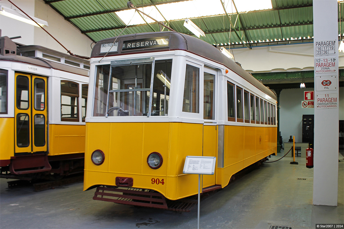Lisabon, Carris 4-axle motorcar (Ligeiro) č. 904; Lisabon — Tram — Museu da Carris