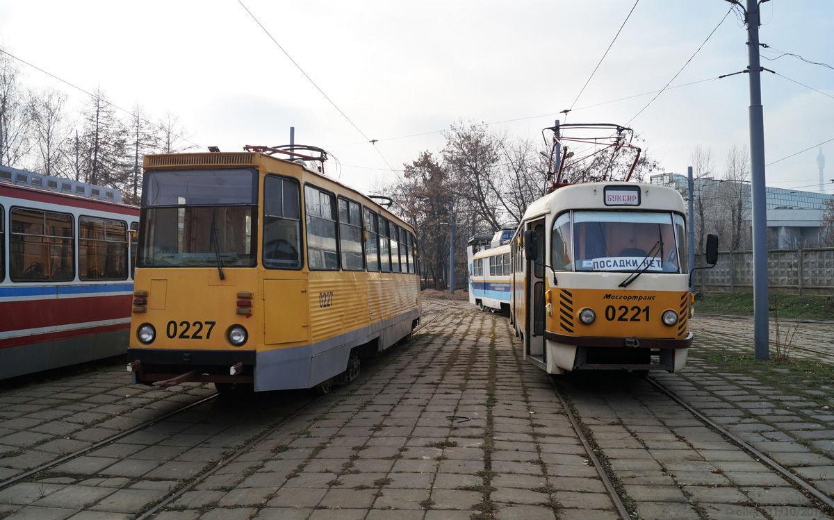 Москва, РШМв-1 № 0227; Москва, Tatra T3SU № 0221