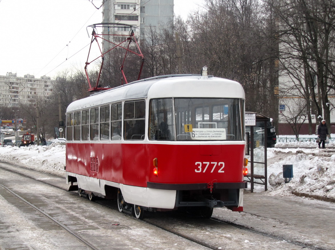 Москва, Tatra T3SU № 3772