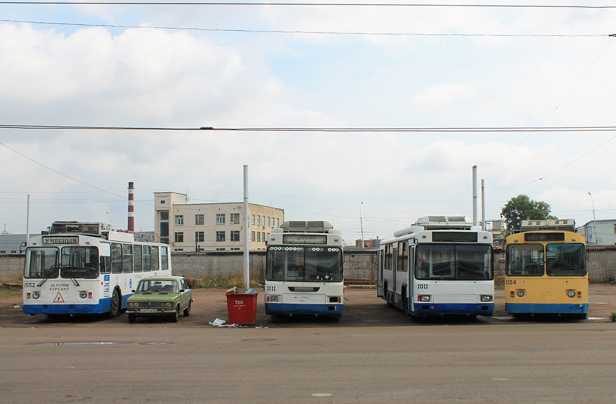 Ufa, BTZ-52761R № 1111; Ufa, BTZ-52761T № 1011; Ufa, BTZ-5276-01 № 1104; Ufa — Trolleybus Depot No. 1