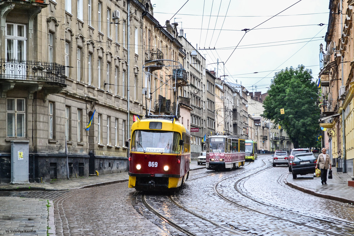 Львов, Tatra T4SU № 869; Львов — Парад трамваев по случаю 23 годовщины Независимости Украины