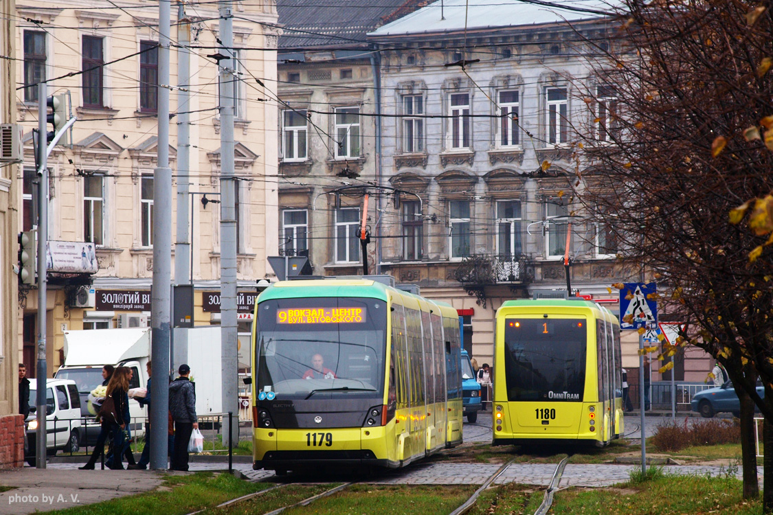 Lviv, Electron T5L64 nr. 1179; Lviv, Electron T3L44 nr. 1180