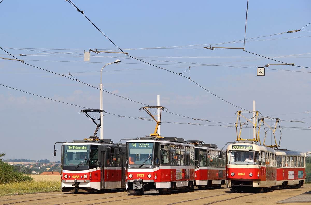 Praga, Tatra T6A5 Nr 8733; Praga, Tatra T3R.P Nr 8341