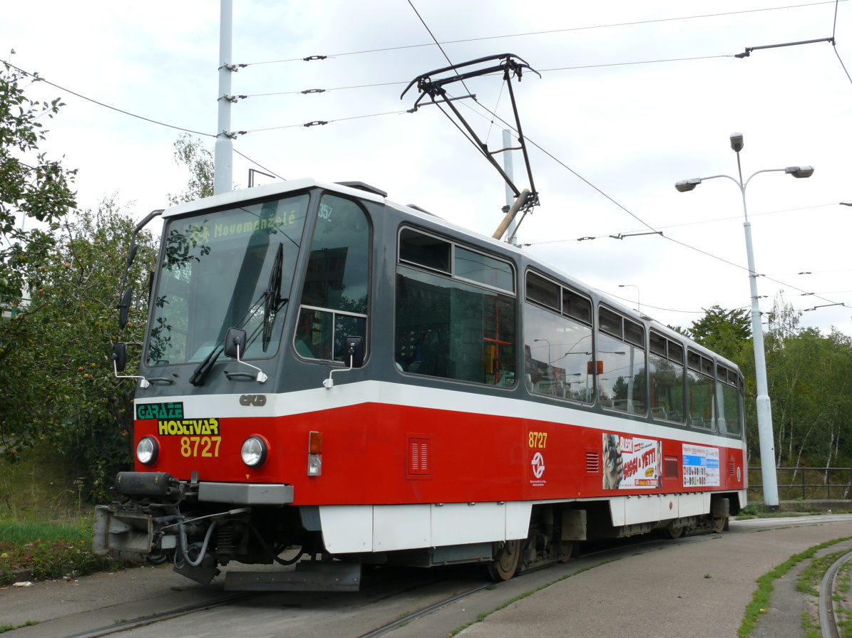 Prague, Tatra T6A5 # 8727; Prague — Terminus stations