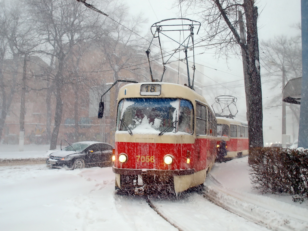 Одесса, Tatra T3SUCS № 7056; Одесса — 27.12–30.12.2014 — Снегопад и его последствия
