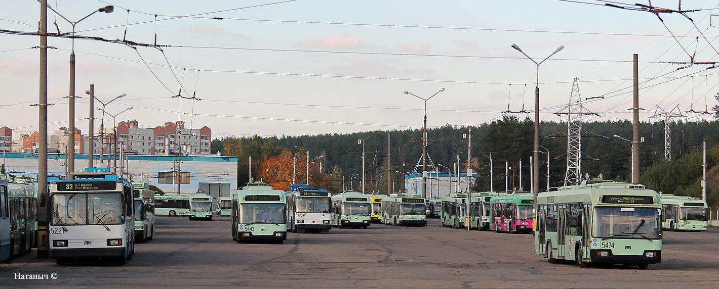 Minsk, BKM 213 nr. 5221; Minsk, BKM 321 nr. 5474; Minsk — Trolleybus depot # 5