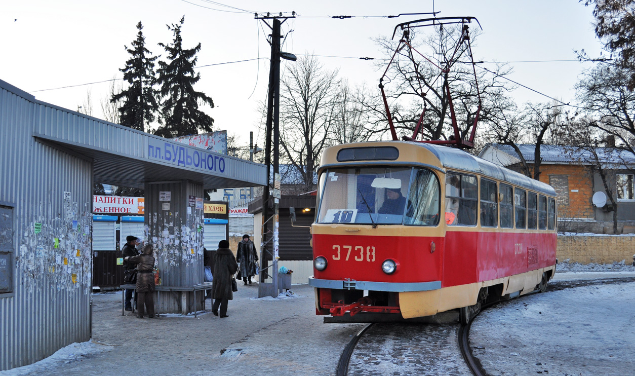 Донецк, Tatra T3SU (двухдверная) № 3738