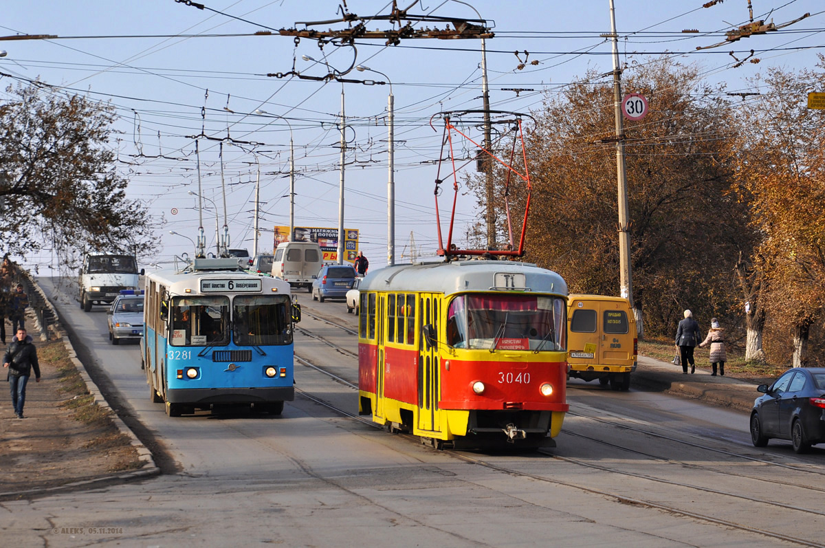 Volgograd, ZiU-682G-016 (012) № 3281; Volgograd, Tatra T3SU № 3040