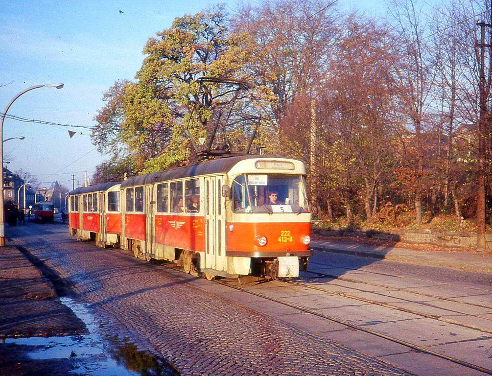 Дрезден, Tatra T4D № 222 413; Дрезден — Старые фотографии (трамвай)