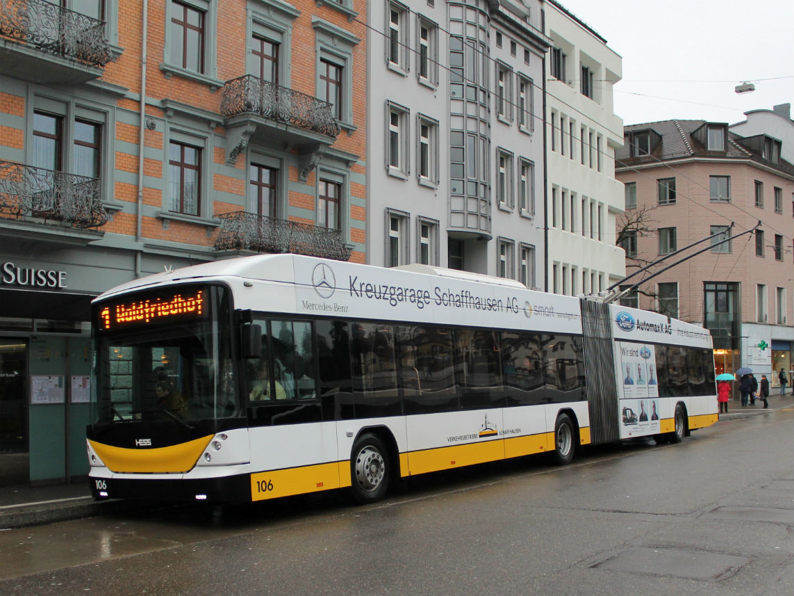 Schaffhausen, Hess SwissTrolley 3 (BGT-N2C) Nr 106
