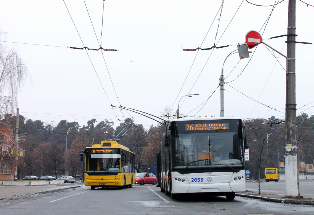 Кіеў, Богдан Т70110 № 2359; Кіеў, ЛАЗ E301D1 № 2655