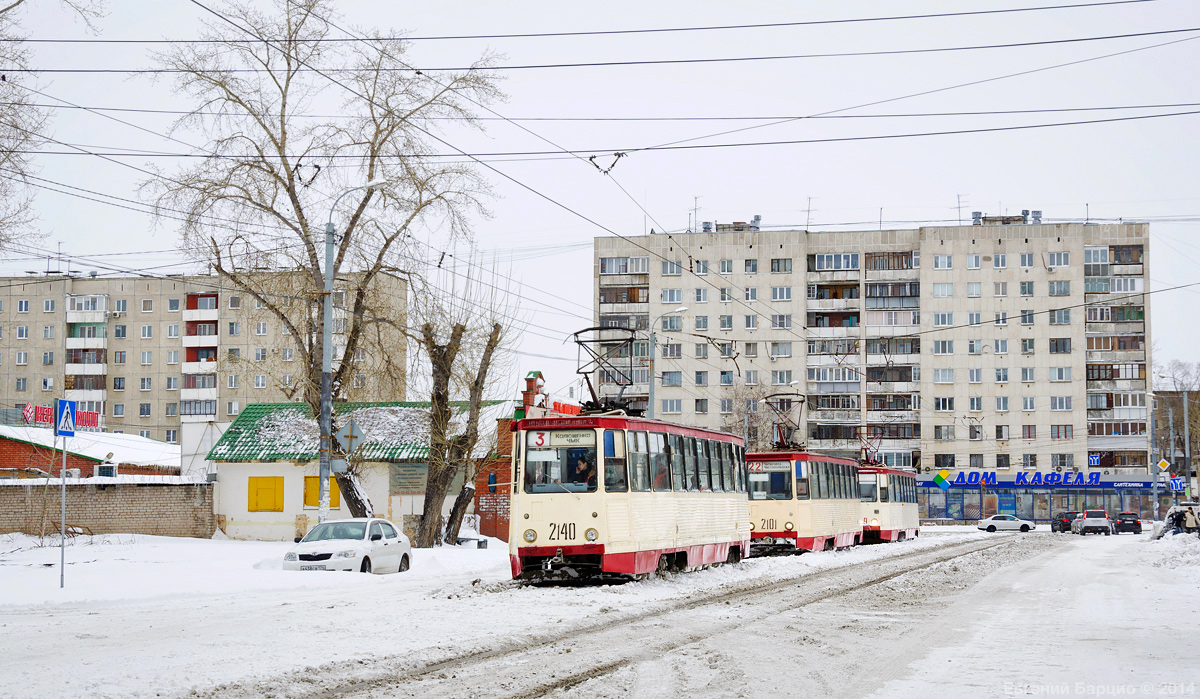 Chelyabinsk, 71-605 (KTM-5M3) № 2140; Chelyabinsk — Snowfall on April 25, 2014 and elimination of its consequences