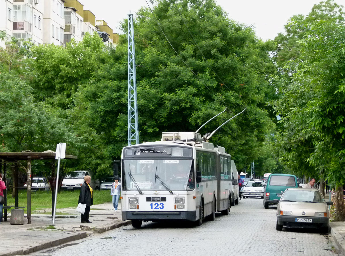 Plovdiv, Van Hool AG 280T č. 123