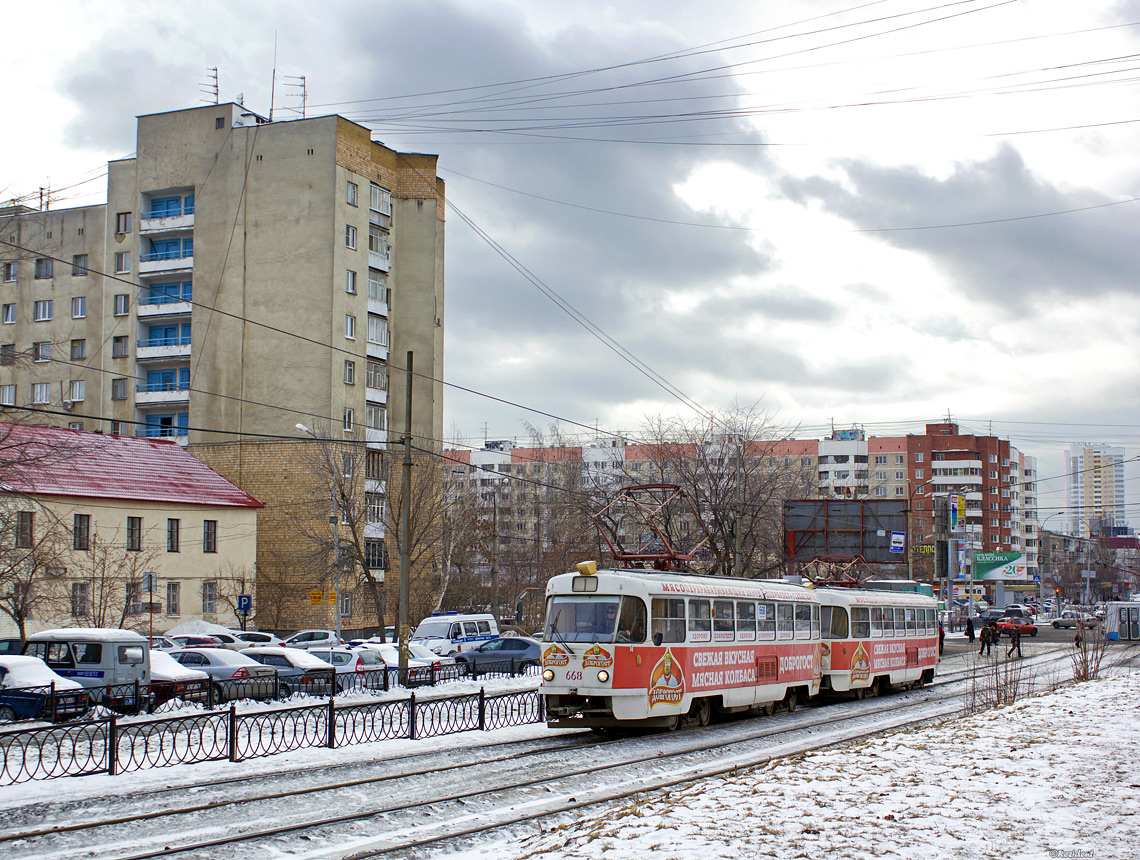 Yekaterinburg, Tatra T3SU № 668; Yekaterinburg, Tatra T3SU № 670